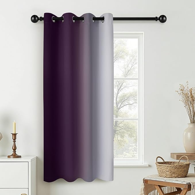 COSVIYA Curtains & Drapes Ombre Purple Gradient Drape 63 inch Long 1 Panel by COSVIYA