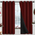 Yakamok Burgundy Red Blackout Curtains 63 Inch Length by Yakamok