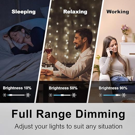 BESTTEN 10 Pack Dimmer Light Switch, Single-Pole or 3-Way Dimmer Switches, 120V, Compatible with Dimmable LED, CFL, Incandescent and Halogen Bulbs, Decorator Wallplate Included, UL Listed, White