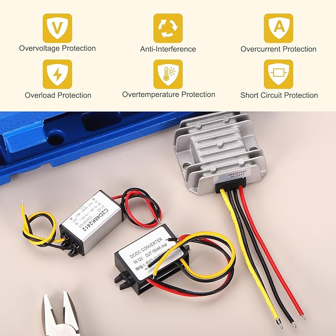 MECCANIXITY DC 12V to DC 19V Power Converter 4A 76W Step UP Converters Voltage Regulator IP67 Waterproof Transformer Power Supply Module Power Adapter for Car Truck Solar System