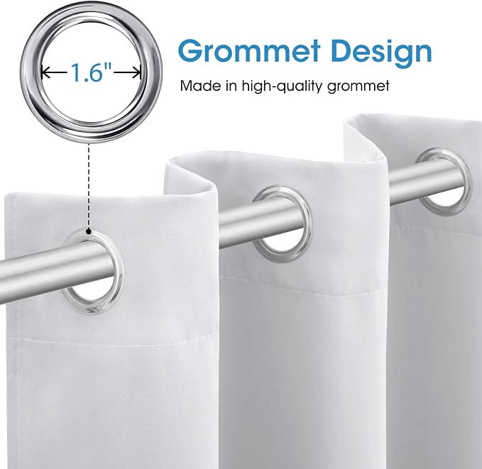 HOMEIDEAS Greyish White Blackout Curtains 42 X 84 Inch 2 Panels Room Darkening - Image 4