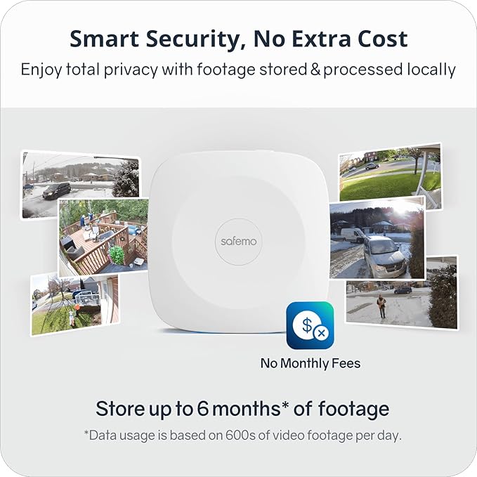 Safemo 4K Security Cameras Wireless Outdoor/Indoor, Battery Cameras for Home Security, No Monthly Fees, 32G Local Storage, Advanced AI, Color Night Vision, 2-Way Audio, Waterproof, 2.4Ghz WiFi