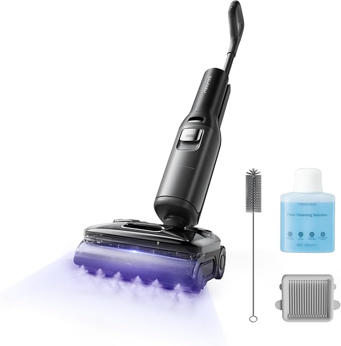 roborock F25 Ultra Steam Wet Dry Vacuum Cleaner, 356°F Steam Mop & 187°F Hot Water Cordless Vacuum Mop All in One, Floor Washer with Blue Light, 194°F Self-Cleaning, 180° Lay-Flat, AI Assitant Wheels
