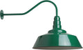 Steel Lighting Co. Large Outdoor Barn Light | Gooseneck Light Fixture | Made in America from 18-Gauge Steel | 20" Dome | 23" Gooseneck Green Exterior/White Interior