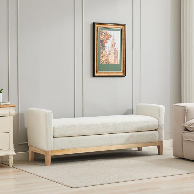 KEIKI Oversize Boucle Bench Ottoman - Image 5