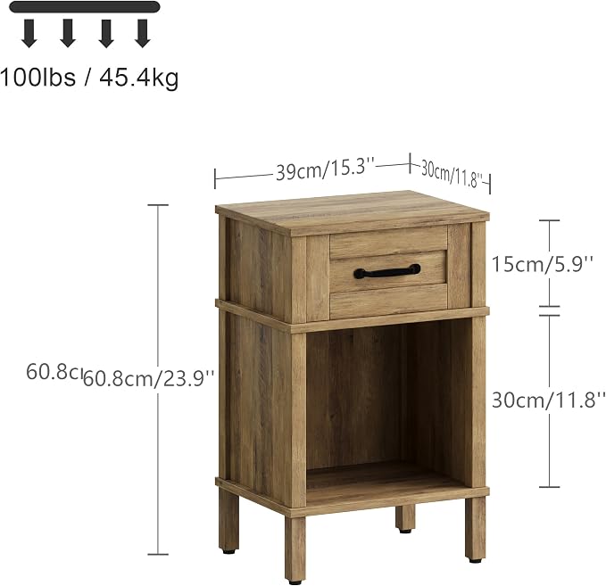 Small Brown Night Stand, Rustic End Table, Wood Nightstand - Image 2