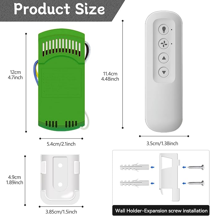Ceiling Fan Remote Replacement Hunter 99770, Universal Ceiling Fan Remote Control Kit Replacement for 99770 99392 99813 99815 99384 99772 99122 99123 99600