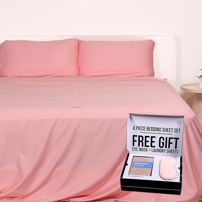 THE LAD COLLECTIVE 3.0 Twin XL Bedding Set - Twin XL Bedding Sets - 4-Piece Bedset w/Fitted Sheet, Top Sheet & 2 Standard Pillowcases [Duvet Not Included] - Bamboo-Cotton - Acadia