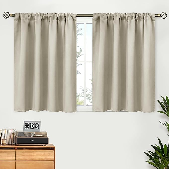 BGment Camel Small Blackout Curtains 30 Inch Length by BGment