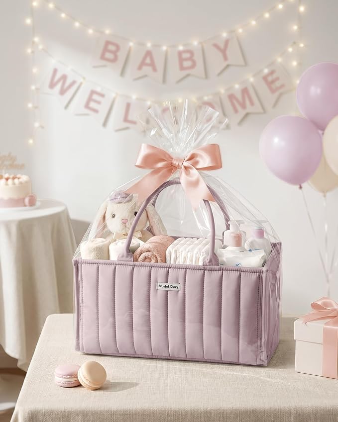 Blissful Diary Baby Diaper Caddy Organizer, Stylish Storage Basket - Image 8