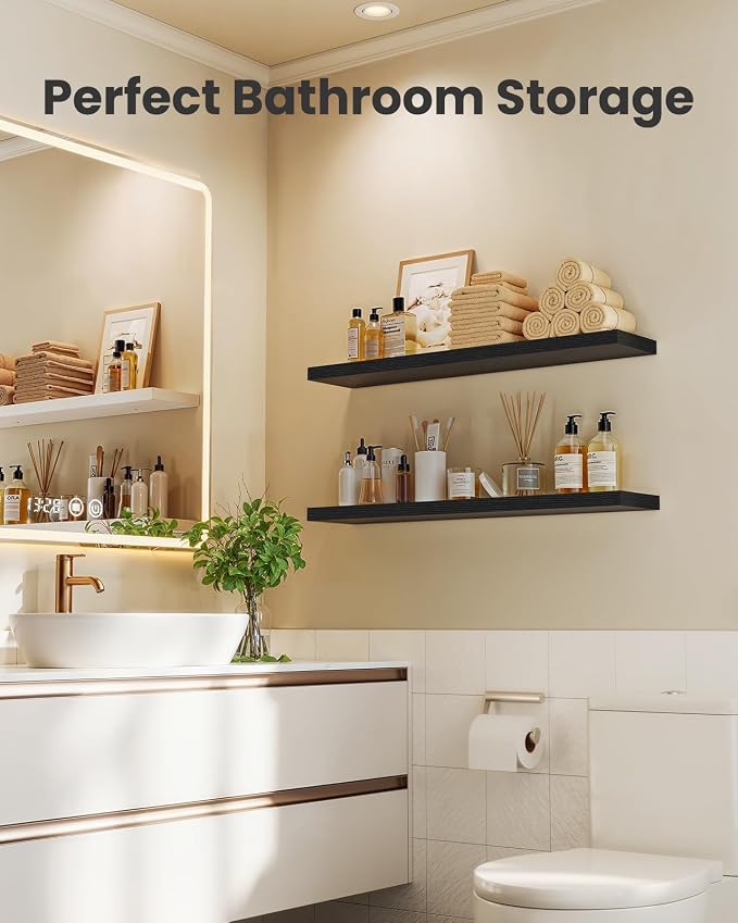 Amada 23.6" Floating Shelves for Wall Decor & Storage, Living Room, 22 lbs - Image 5