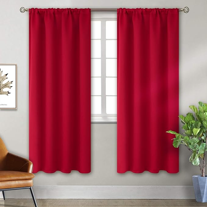 BGment Red Blackout Curtains for Bedroom 72 Inches Length by BGment