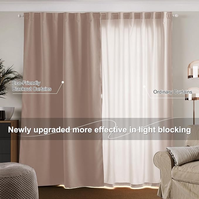 NICETOWN Pink Chenille Room Darkening Thermal Insulated Curtains 84 Inch Long - Image 9