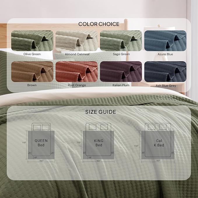 Oversized King Quilt-Blue Grey Lightweight Bedspreads Quilt Bedding Set | Soft - Image 5