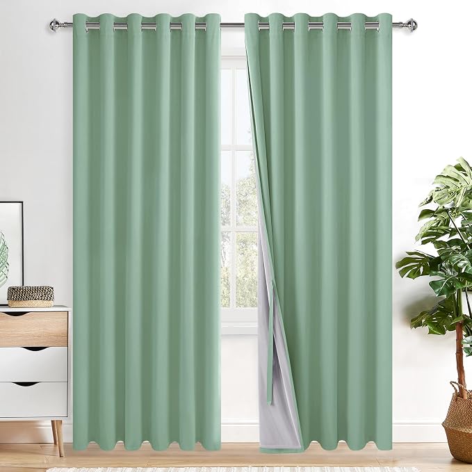 XWZO 100% Blackout Curtain 84 Inches Length 2 Panels Set by XWZO