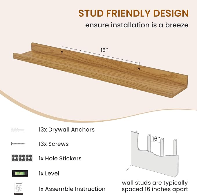 Picture Ledge Shelf, Floating Shelves - Image 5