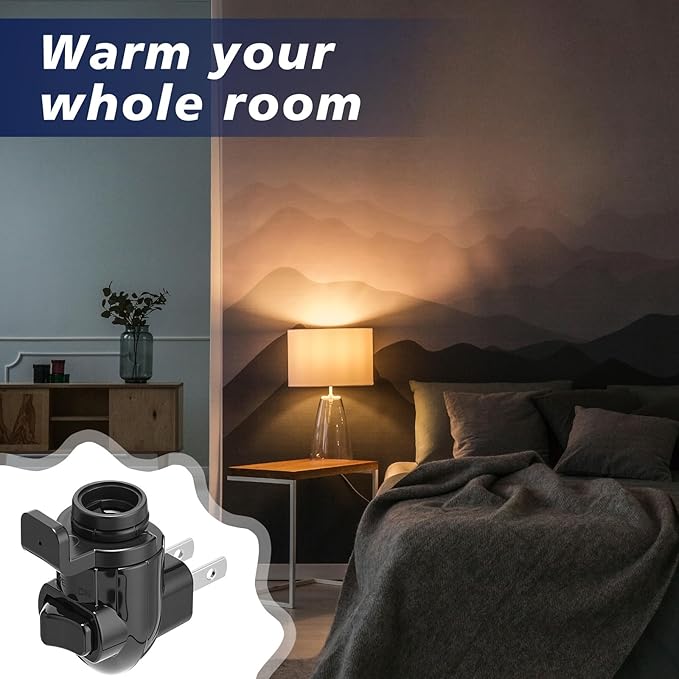 Tuanse 80 Sets Plug in Night Light Module Night Light Base with Shade Mounting Clip Plastic Lights Rotating Base for Making Your Own Decorative (Black)