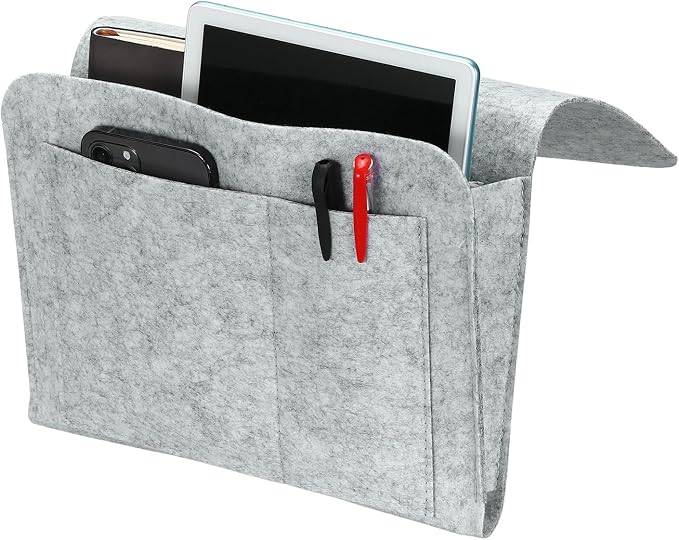 uxcell 4 Pockets Bedside Caddy, Bed Hanging Storage Bag Holder by uxcell