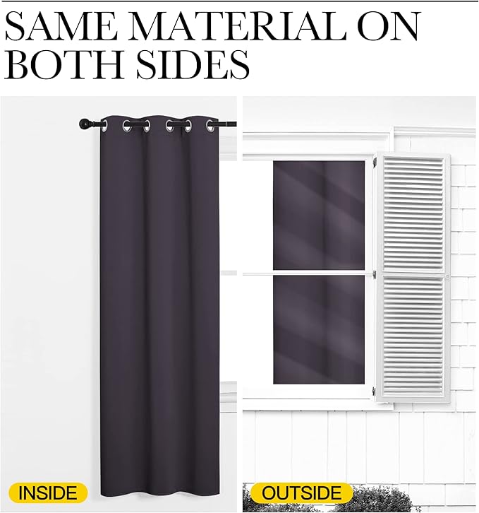NICETOWN Greyish Purple Blackout Curtains 84 inches Length - Image 5