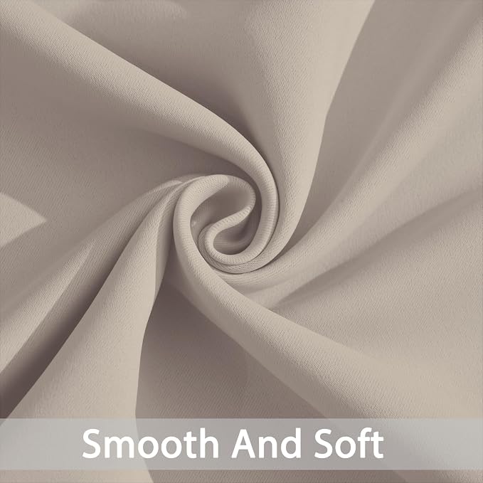 Yakamok Blackout Curtains 38x90 inch Natural Thermal Drapes-Bedroom | 2 panels - Image 3