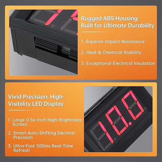 DiGiYes 5 Pack DC 5-120V Digital Mini Voltmeter 2 Wire 0.56 inch LED Display Panel Voltage Meter for Car Motorcycle Battery Monitor (Red)