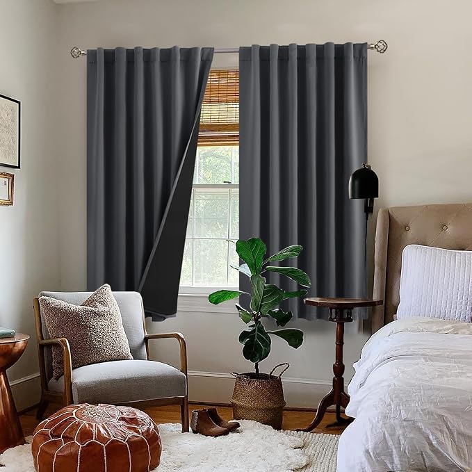 BGment 100% Room Darkening Thermal Insulated Blackout Curtains 54 Inches Long - Image 9