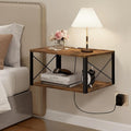 Floating Nightstand, Wood Floating Bedside Table by Homode