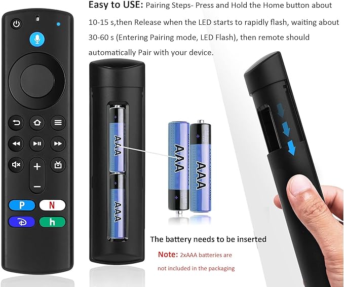 New Replacement Voice Remote for Stick 4K TV, forTV 3rdGen, forTV Stick/ 4K Max/ 3rd Gen/ 2nd Gen, Lite, Cube (1stGen & 3ndGen), for TV (3rd Gen, Pendant Design)