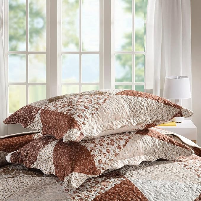 3-Piece King Bedspread Quilt Sets Patchwork Floral Oversized Reversible Quilted - Image 6
