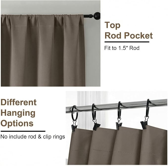 Simplebrand Ava Latte Short Blackout Curtains - Image 4