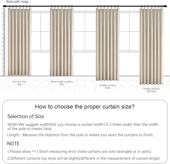 Topfinel 100% Percent Blackout Sliding Glass Door Curtains 120 Inches Long 2 - Image 9