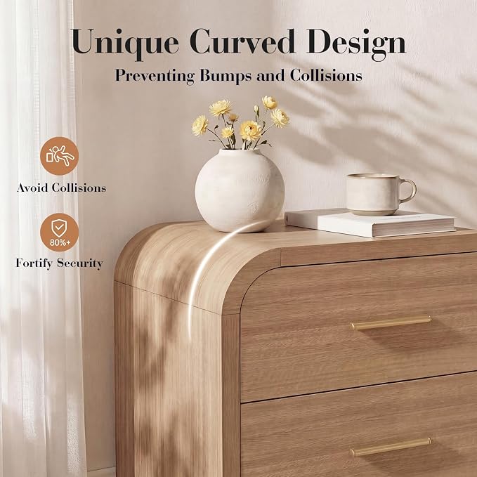 Night Stand, 2-Drawer | Nightstand 24" H Metal Handle Modern Bedside Table Side - Image 4