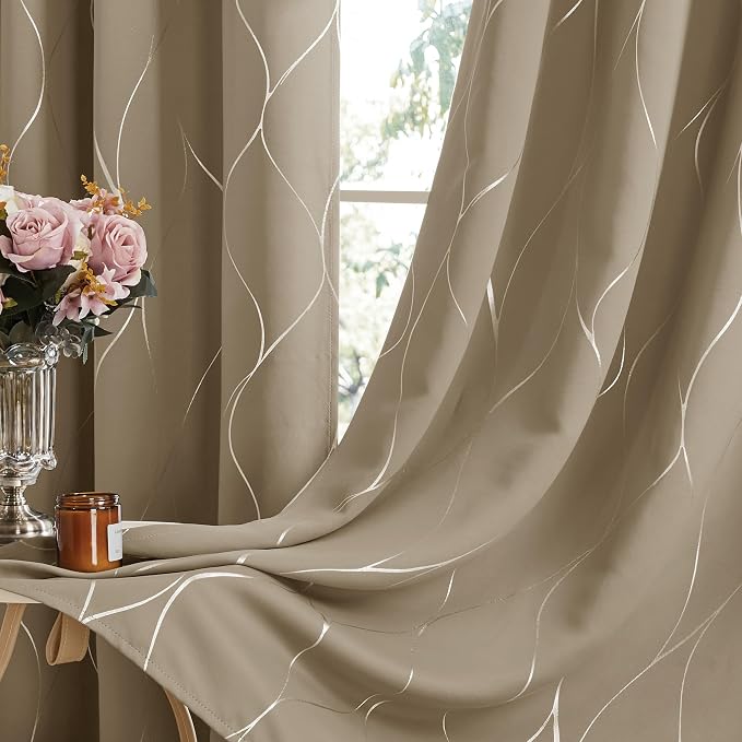 Deconovo Curtains for Living Room, Pattern Blackout Curtains 96 Inches Long | - Image 7