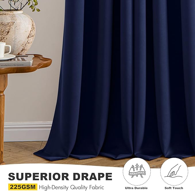 MIULEE Blackout Curtains for Bedroom 2 Panels 34 x 54 Inch Long Navy Blue | - Image 5
