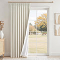 102 inch Long Natural Pinch Pleated 100% Blackout Curtains, Luxury Linen by Topfinel