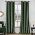 MIULEE Velvet Curtains 50W x 84L 2 Panels Olive Green Blackout Curtains | by MIULEE
