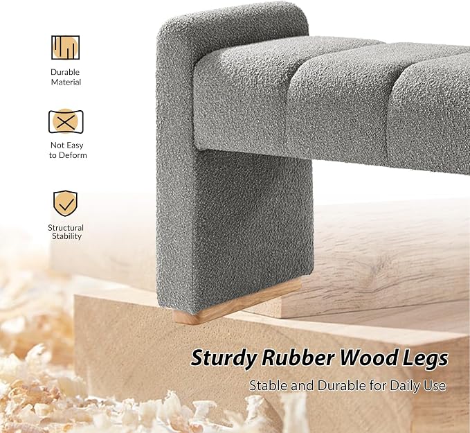 55" Upholstered End of Bed Bench - Image 5