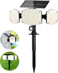 HAARAY Solar Motion Lights Outdoor with Stake, 208 LED 270° Illumination Security Flood Lights for Yrad Garden Pathway, 3 Modes, IP65 Waterproof, In-Ground or Wall Mount