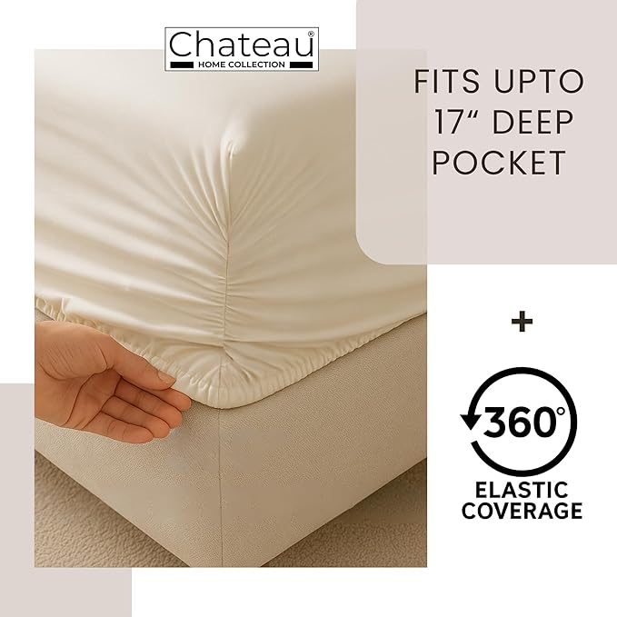 100% Egyptian Cotton Sheets Queen Size Bed Set, Deep Pocket Queen Sheet Set, 400 Thread Count Cotton Bed Sheets, Naturally Cool Soft Breathable No Pill Elasticated Luxury White Bedding For All Seasons