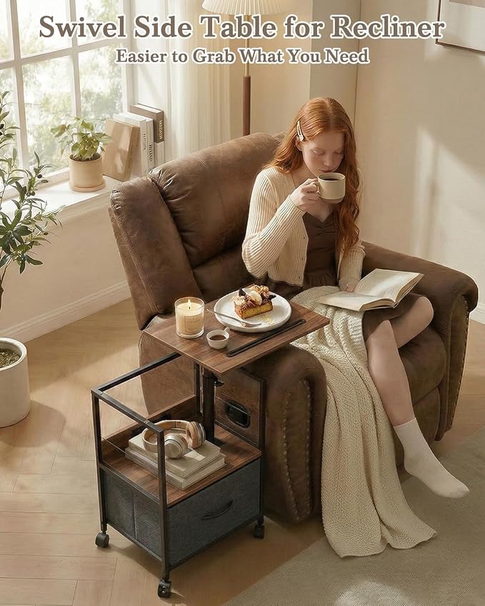 Faesun Swivel Lift Top Nightstand - Image 7