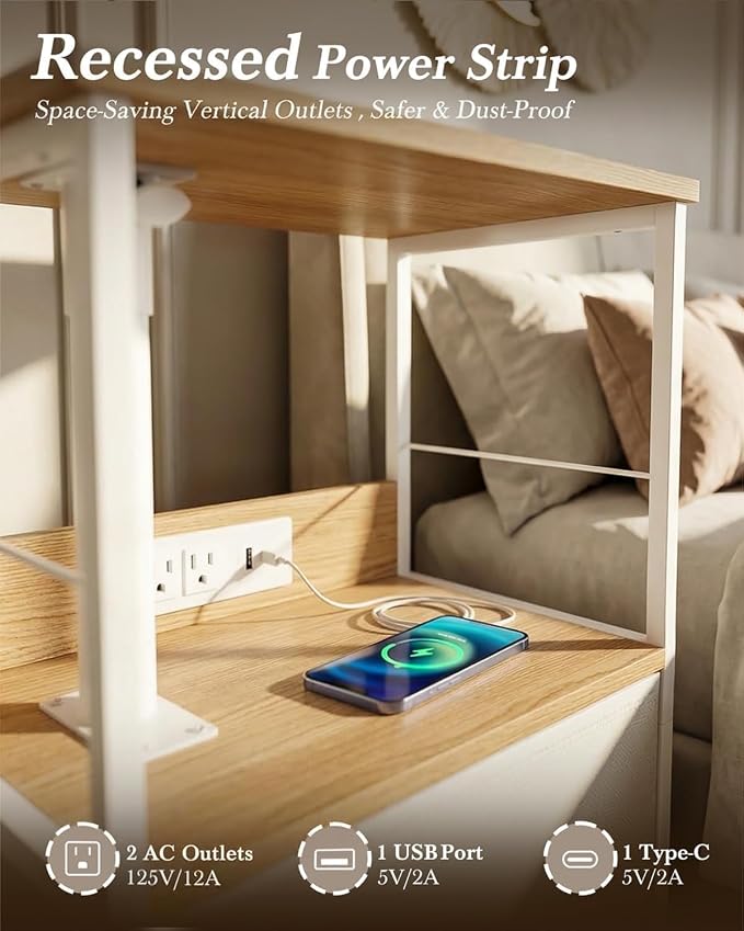 Faesun Swivel Lift Top Nightstand - Image 4