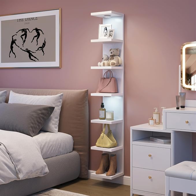 Fixwal 7 Tier Wall Shelf with LED Lights Lack Shelf - Image 4