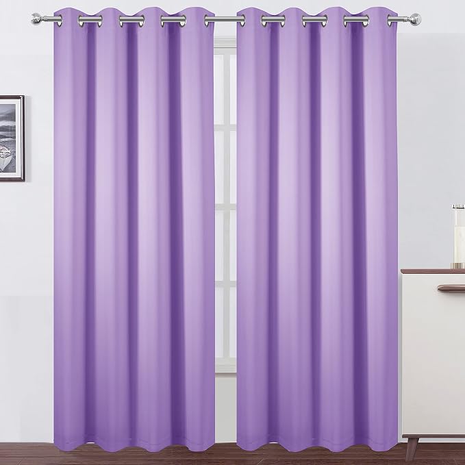 100% Blackout Curtains 52 x 84 Inch/Lavender Curtains 2 Panels - Image 2