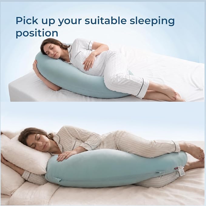 Momcozy J Shaped Pregnancy Pillow, Maternity Body Pillow - Image 8