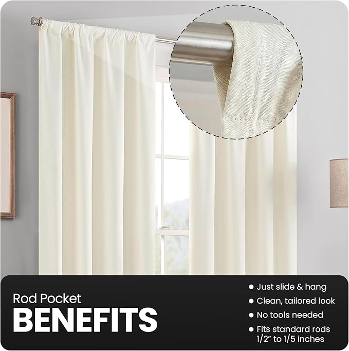 ECLIPSE Kendall Modern Blackout Thermal Rod Pocket Window Curtain - Image 3