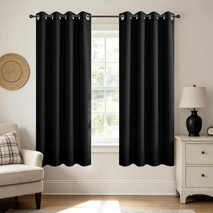 Joydeco Blackout Curtains 72 Inch Length 2 Panels Set, Thermal Insulated Long by JOYDECO