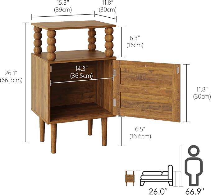 Veegle Nightstand, Modern Bedside Table - Image 2