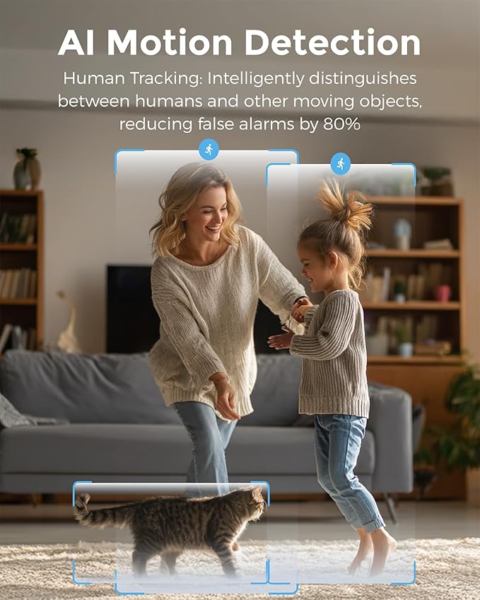 Devo CCAZ10 Security Camera 2K | Indoor|Pet Camera & Baby Monitor | 2-Way Audio, Color Night Vision, Live Stream, Motion Alerts & Notifications White,1 Cam