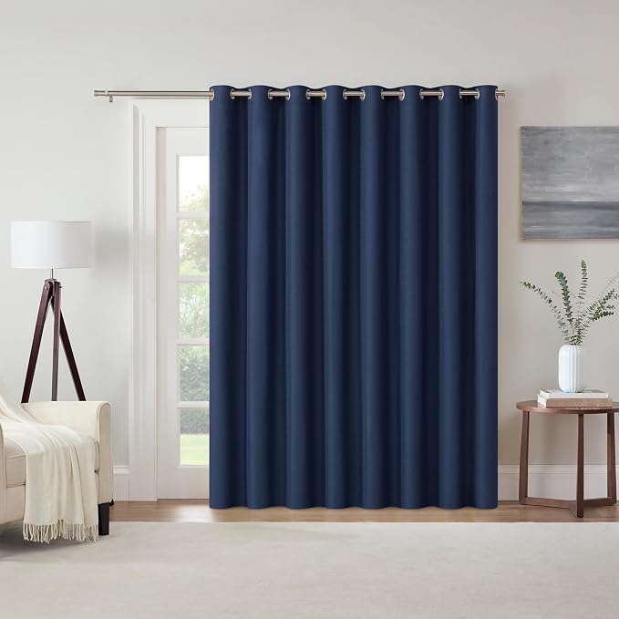 Eclipse Kendall Extra‑Wide Patio Door Curtain, Denim Blue by EclipseCurtains