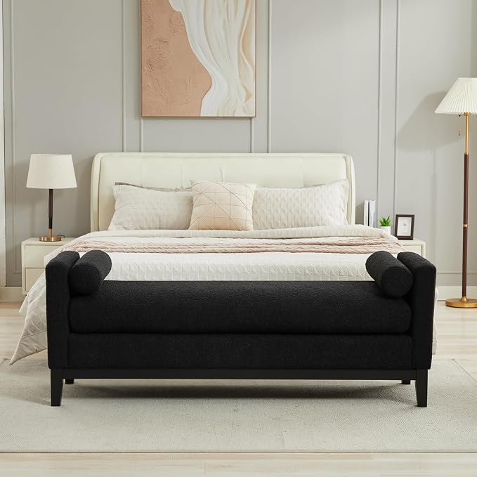 66.34" End of Bed King Size Bench Boucle - Image 7